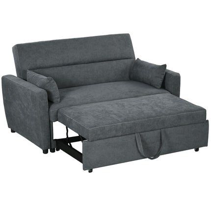 Sofa bed, velvet look, adjustable backrest, 2-seater