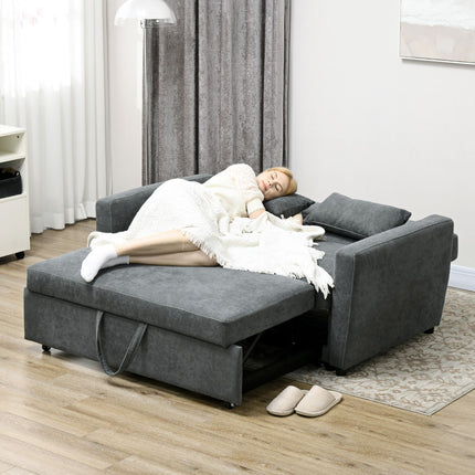 Sofa bed, velvet look, adjustable backrest, 2-seater