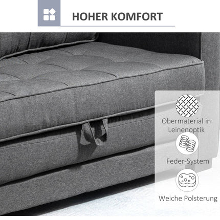 Gray linen Touch folding sofa bed with sleep function