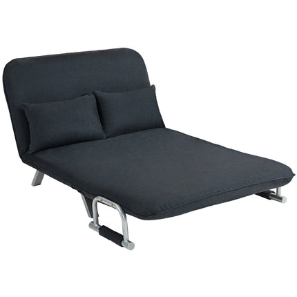 Black 2-seater sofa bed, adjustable backrest, velvet finish