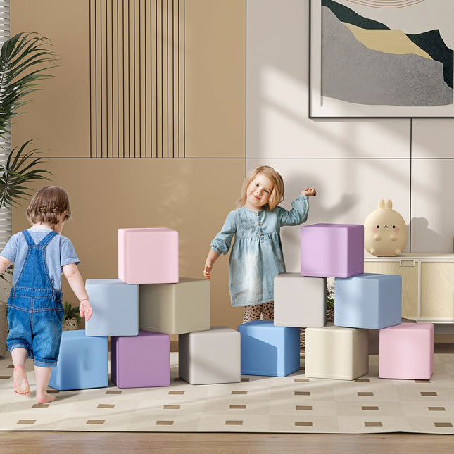 Soft foam building blocks - 12 giant pieces for toddlers