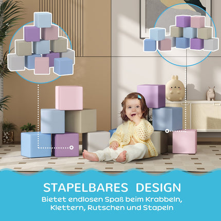 Soft foam building blocks - 12 giant pieces for toddlers