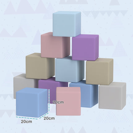 Soft foam building blocks - 12 giant pieces for toddlers