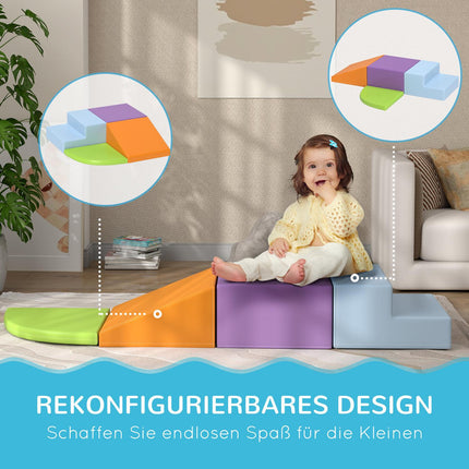 Foam Building Blocks - Soft, Safe, Faux Leather, Ages 1-3