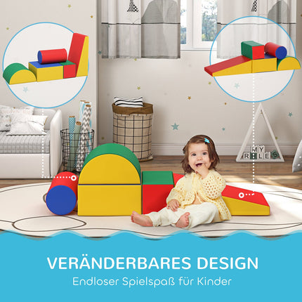 Building blocks in foam for children, soft and safe, artificial leather