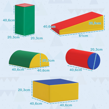 Building blocks in foam for children, soft and safe, artificial leather