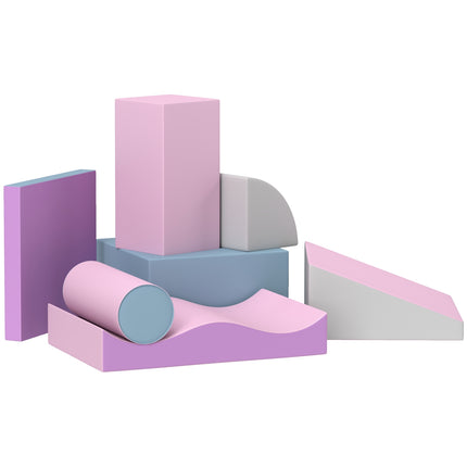 Building blocks in soft artificial leather foam for toddlers, 7-piece set