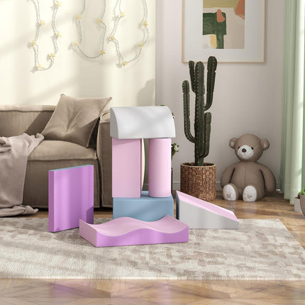 Building blocks in soft artificial leather foam for toddlers, 7-piece set