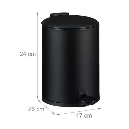 Soft-Close 3L Bathroom Bin – Foot Pedal, Removable Liner