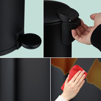 Soft-Close 3L Bathroom Bin with Foot Pedal