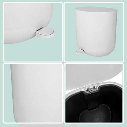 Soft-Close Bathroom Pedal Bin, 7L Capacity