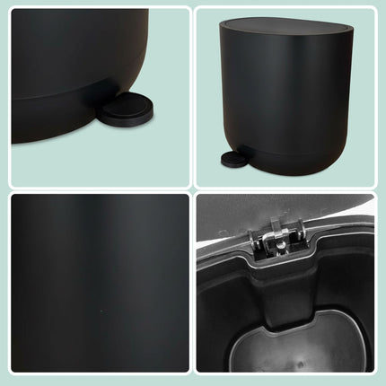 Soft-Close Bathroom Pedal Bin, 7L, Plastic