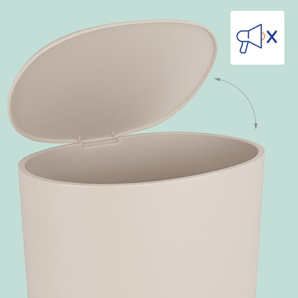 Soft-Close Bathroom Pedal Bin, 7L, Plastic