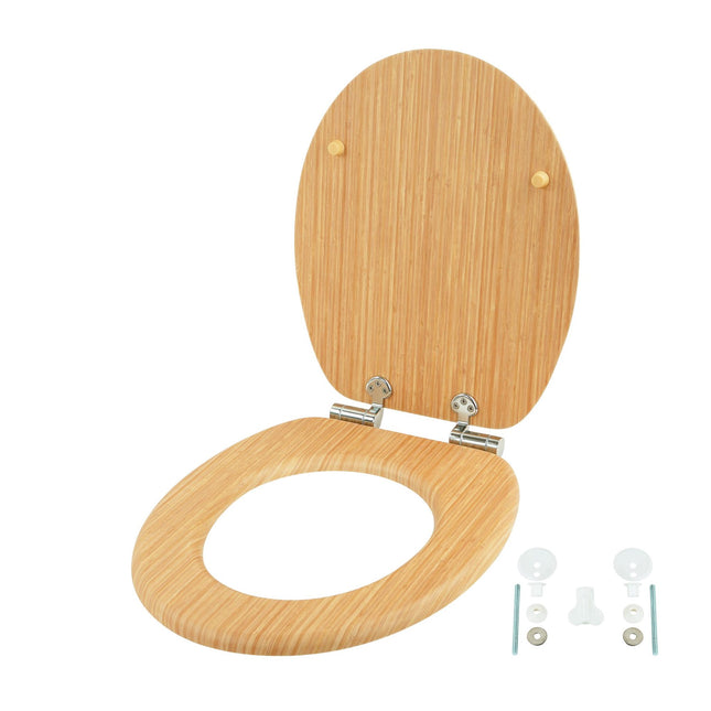 Soft-Close MDF Toilet Seat, Adjustable Hinges