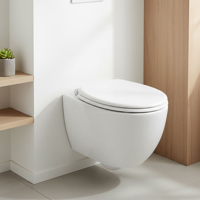 Soft-Close MDF Toilet Seat, Adjustable Hinges
