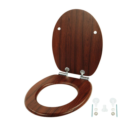 Soft-Close MDF Toilet Seat, Adjustable Hinges