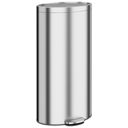 Soft-Close Pedal Bin 30 L with Removable Inner Bucket, Silver, Stay-Open Lid