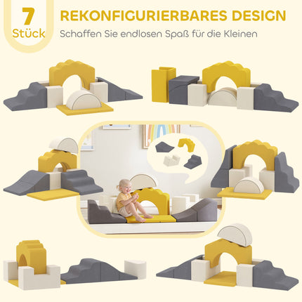 Soft Foam Climbing Blocks Set for Toddlers, 7 Pieces