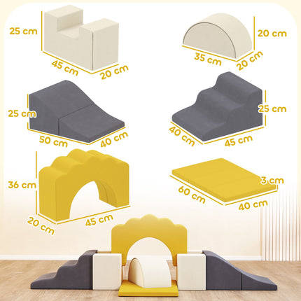 Soft Foam Climbing Blocks Set for Toddlers, 7 Pieces