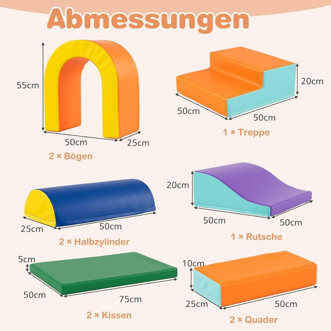 Soft Foam Climbing Blocks for Toddlers – 10 Piece Set