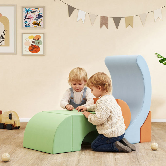 Soft Play Block Set for Toddlers, Foam, Corduroy, 5-Piece