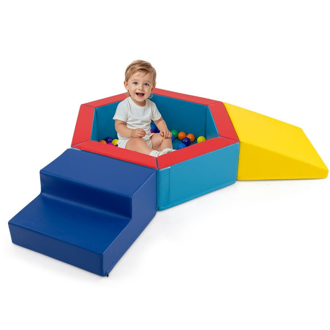 Soft Play Set with Ball Pit & 100 Balls – Foam Blocks