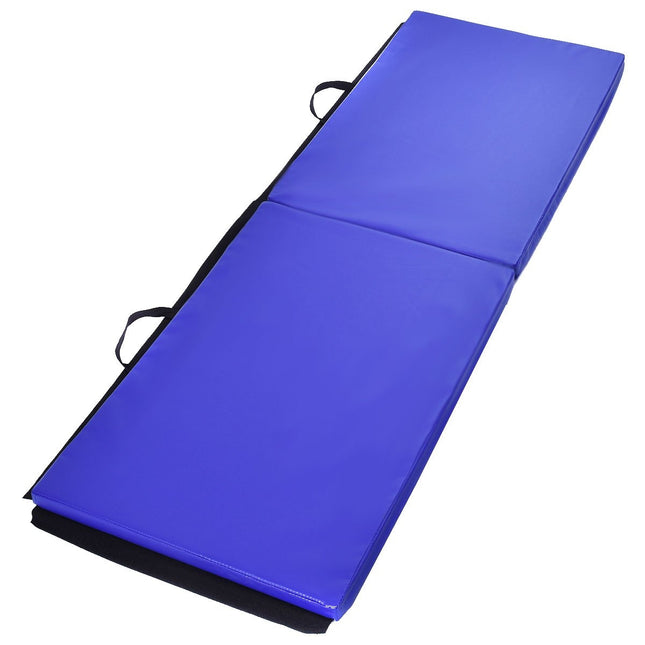 Zachte vloermat gymnastiekmat yogamat opvouwbare mat gymnastiekmat 180x60x4cm - blauw