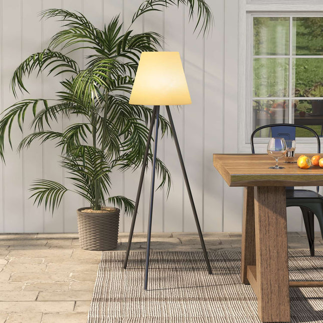 Solar outdoor floor lamp, USB rechargeable, dimmable LED
