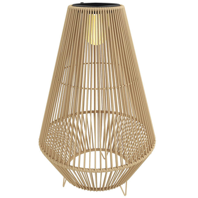Solar Garden Lamp, Rattan, Auto On/Off, 3500K Warm Light
