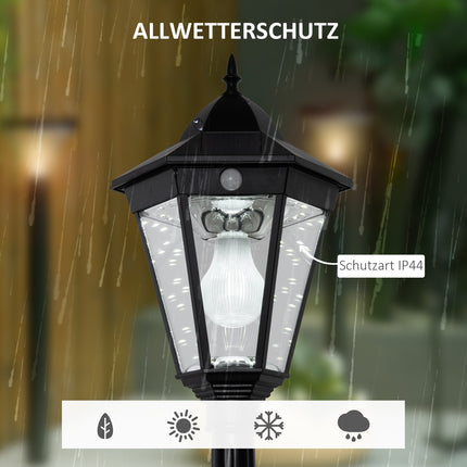 Solar Garden Path Light, 19 LED, 130 Lumen, Black