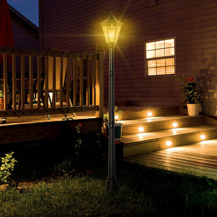 Solar Garden Path Light, 19 LED, 130 Lumen, Black