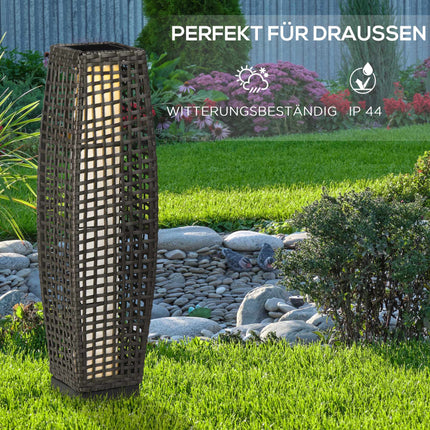 Solar Garden Lantern, LED, Rattan Design, Auto On/Off