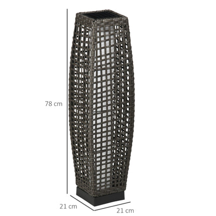 Solar Garden Lantern, LED, Rattan Design, Auto On/Off