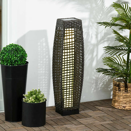 Solar Garden Lantern, LED, Rattan Design, Auto On/Off