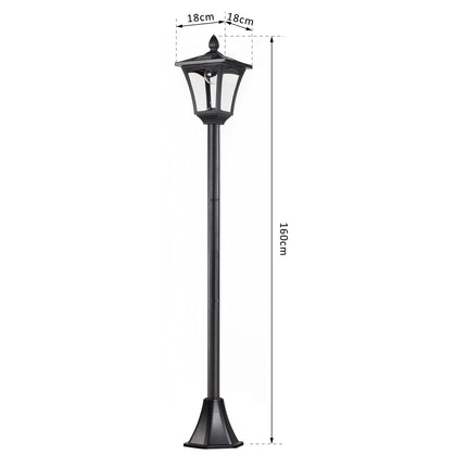 Solar LED Garden Path Light - 40 Lumen, black, 160 cm