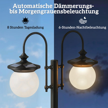 Solar Garden Lantern with Adjustable Height & Planter