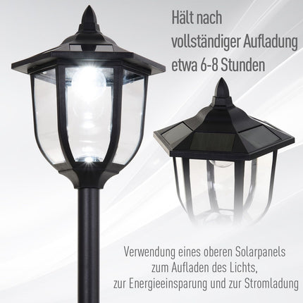 LED Solar Garden Lantern - 30/60 Lumen, Plastic, Black