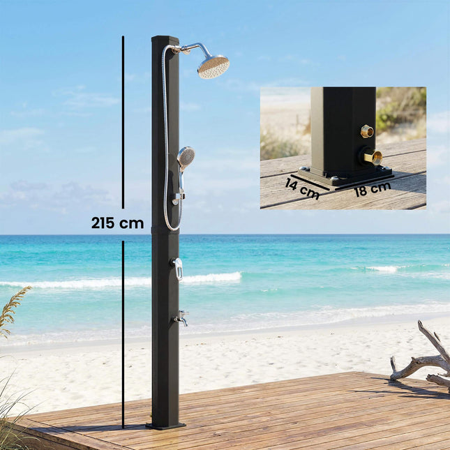 Solar Garden Shower 35L with Frost Protection and Rain Head