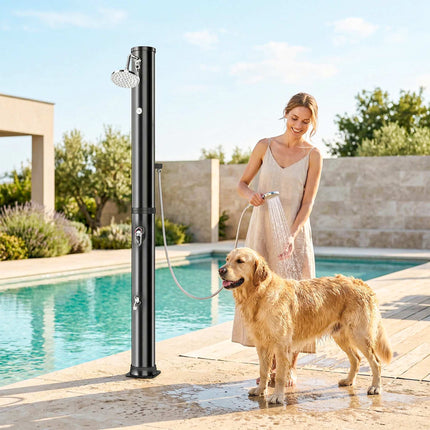 Solar Garden Shower 40L with Handheld and Overhead Sprays
