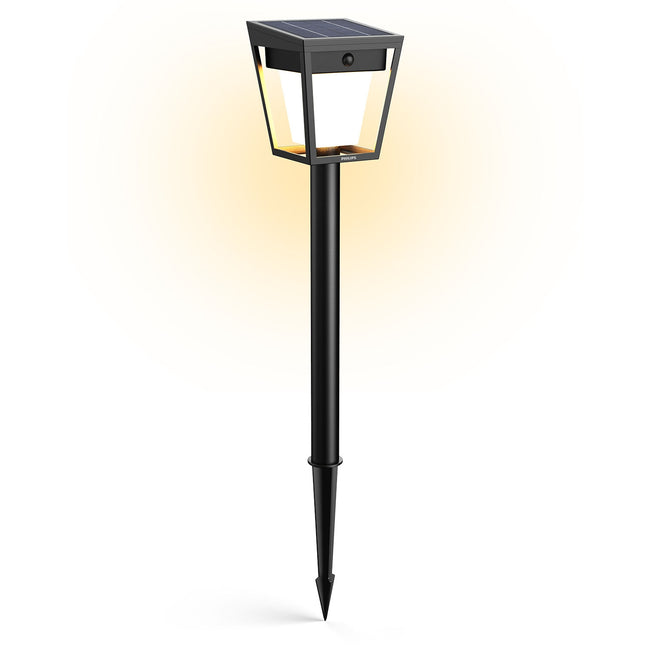 Solar LED Garden Light, Dual Brightness, Black, IP44