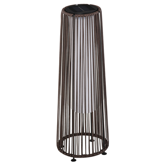 Solar Rattan Garden Lamp, LED, 61 Cm, Brown