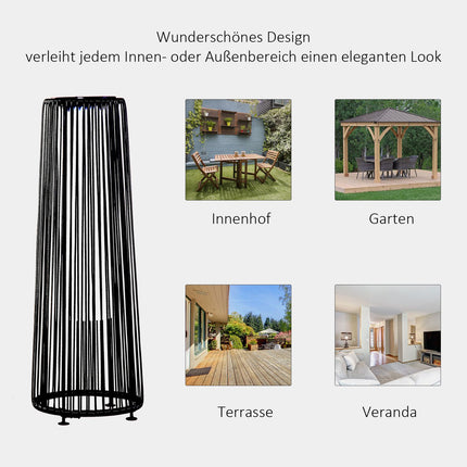 Waterproof Solar Garden Light with Sensor, Black, 21.5x61 Cm