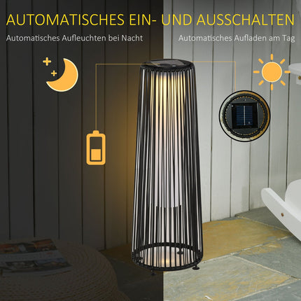 Waterproof Solar Garden Light with Sensor, Black, 21.5x61 Cm