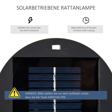 Waterproof Solar Garden Light with Sensor, Black, 21.5x61 Cm
