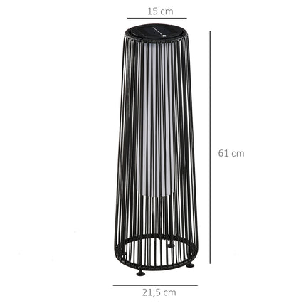 Waterproof Solar Garden Light with Sensor, Black, 21.5x61 Cm