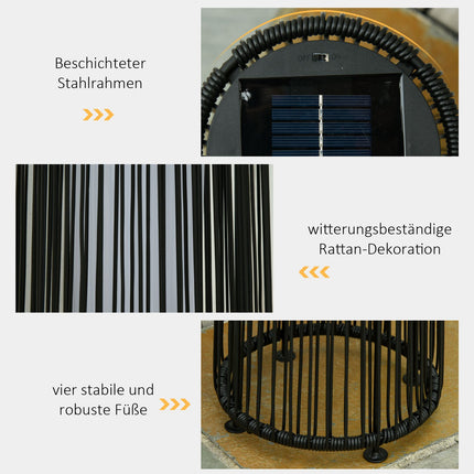 Waterproof Solar Garden Light with Sensor, Black, 21.5x61 Cm