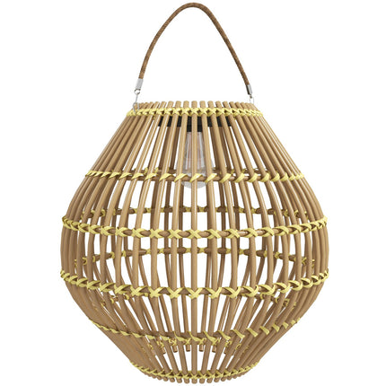 Solar lamp, rattan drum design, waterproof, light sensor