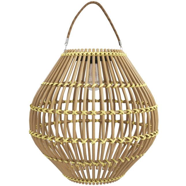 Solar lamp, rattan drum design, waterproof, light sensor