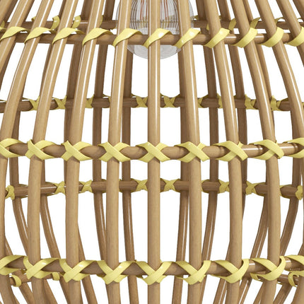 Solar lamp, rattan drum design, waterproof, light sensor