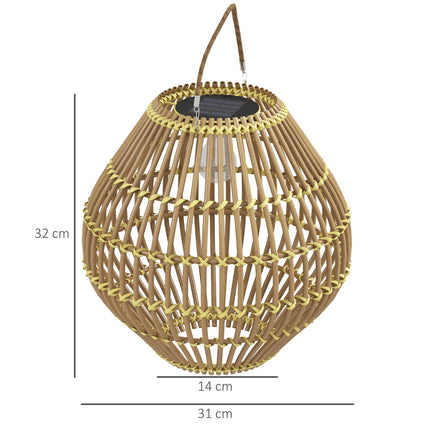 Solar lamp, rattan drum design, waterproof, light sensor